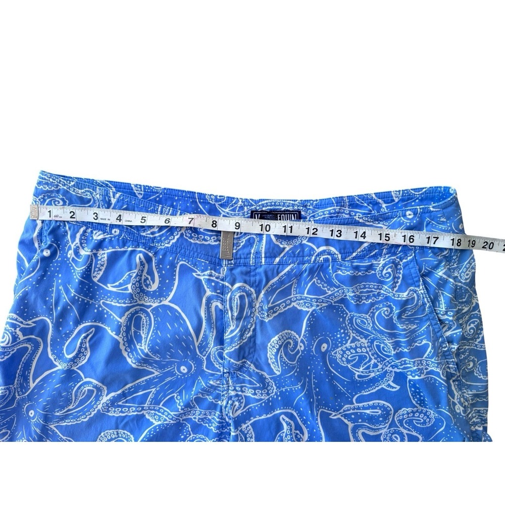 Vilebrequin Octopus Print Swim Trunks Mens XXL Light Blue & White Swimsuit 2XL - Picture 2 of 5